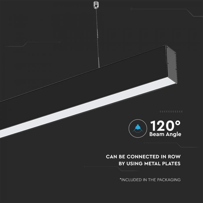 LED LINEAR HANGING SUSPENSION 40W DL 3270lm 120° 1200X35X67 ALUMINIUM SAMSUNG BLACK