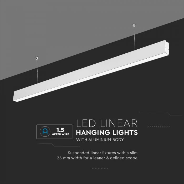 LED LINEAR HANGING SUSPENSION 40W CW 3270lm 120° 1200X35X67 ALUMINIUM SAMSUNG WHITE
