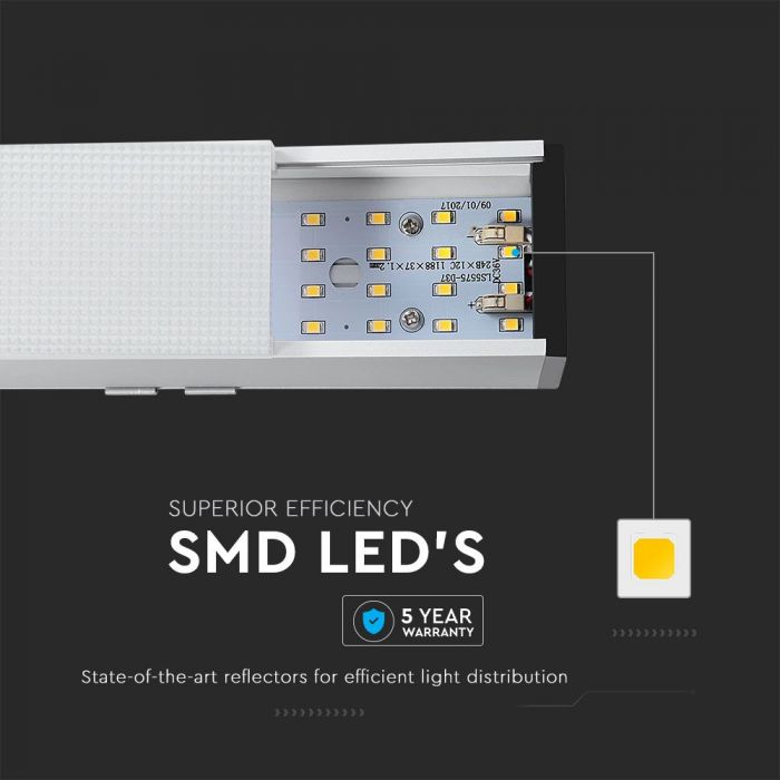 LED LINEAR HANGING SUSPENSION 40W DL 3510lm 120° 1197X50X65 ALUMINIUM SAMSUNG WHITE DIMMABLE
