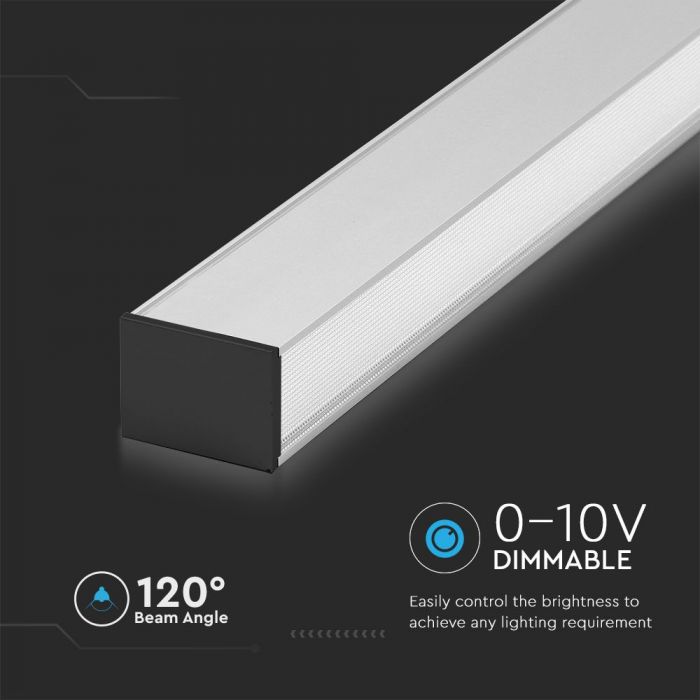 LED LINEAR HANGING SUSPENSION 40W DL 3510lm 120° 1197X50X65 ALUMINIUM SAMSUNG WHITE DIMMABLE