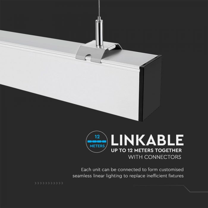 LED LINEAR HANGING SUSPENSION 40W DL 3510lm 120° 1197X50X65 ALUMINIUM SAMSUNG WHITE DIMMABLE
