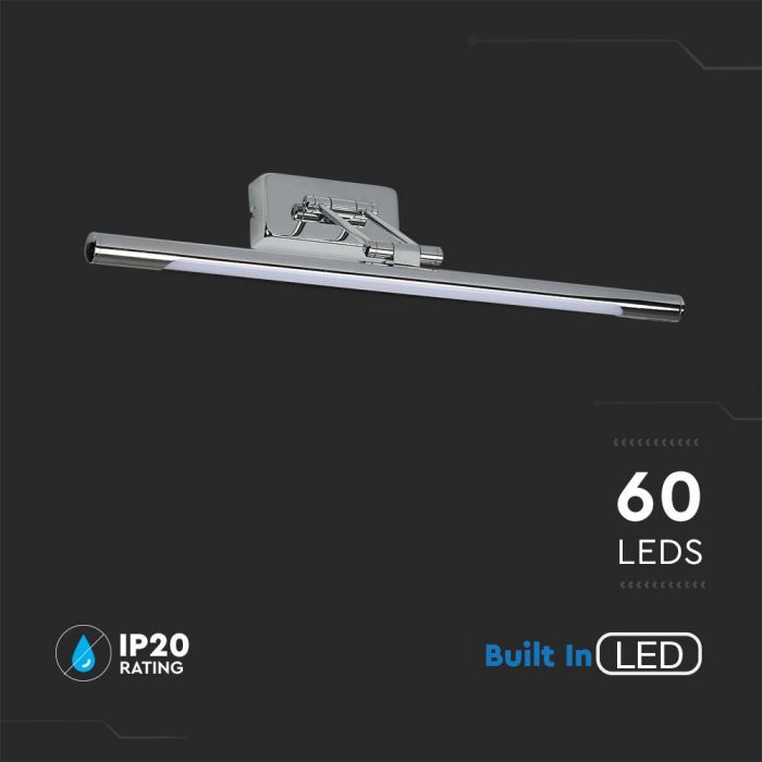 LED WALL MIRROR LAMP CHROME 13W DL 910lm 64x5.5x18.5 METAL + PMMA