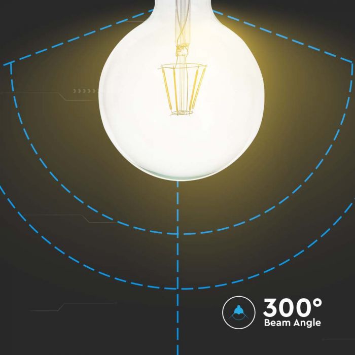 LED E27 FILAMENT LAMP G125 10W WW 1055lm 300° 125x173
