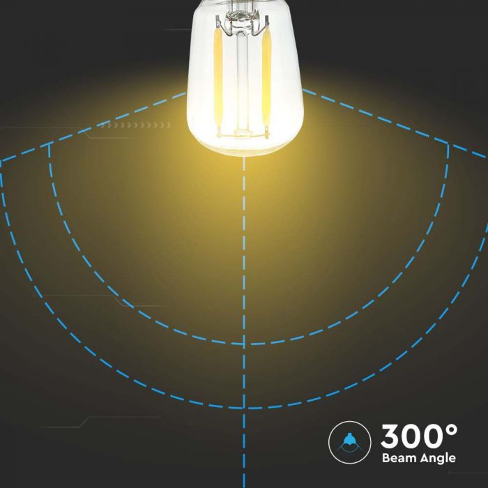 LED E14 FILAMENT LAMP 2W DL 200lm 300° 26X64 ST26 GLASS