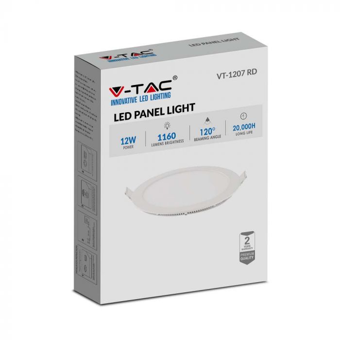LED PREMIUM ROUND DOWNLIGHT 12W 1000lm CW 120° 170x12 (155)