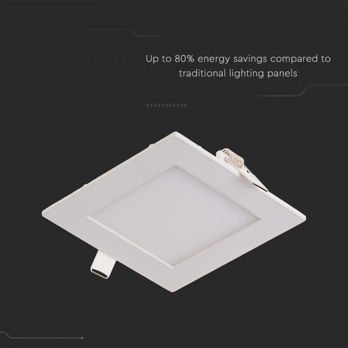 LED PREMIUM SQUARE DOWNLIGHT 6W 490lm CW 120° 120X25 (105)