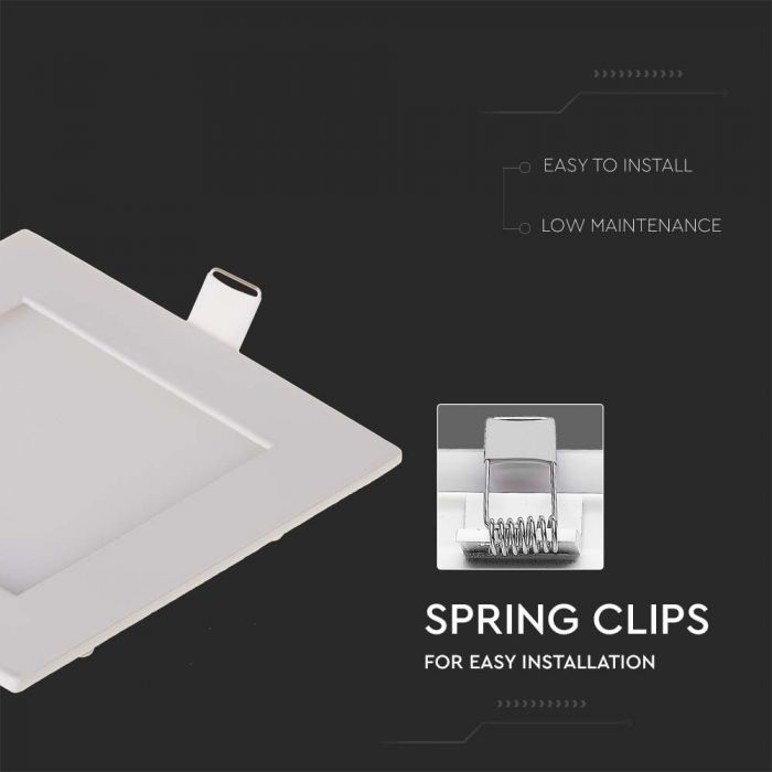 LED PREMIUM SQUARE DOWNLIGHT 6W 490lm CW 120° 120X25 (105)