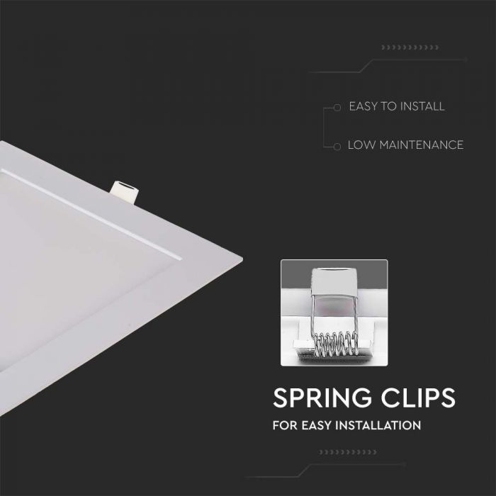 LED PREMIUM SQUARE DOWNLIGHT 18W 1400lm WW 120° 225X225X12 (210x210)
