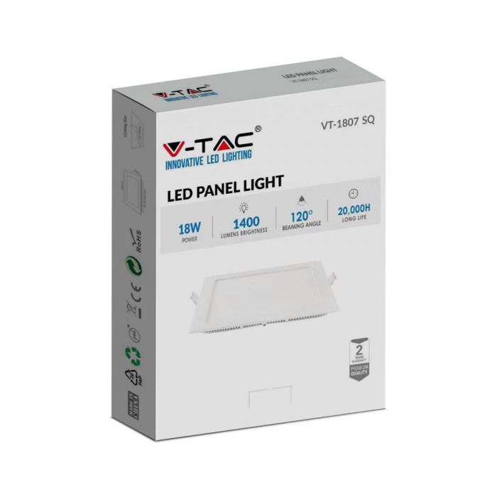 LED PREMIUM SQUARE DOWNLIGHT 18W 1400lm DL 120° 225X25 (210)