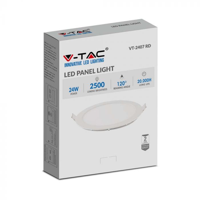 LED PREMIUM ROUND DOWNLIGHT 24W 2200lm DL 120° 300X12 (280)