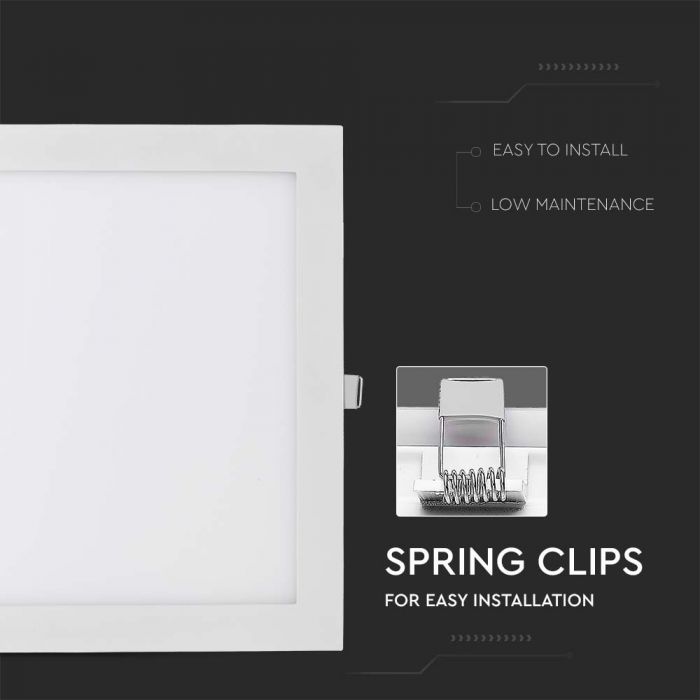 LED PREMIUM SQUARE DOWNLIGHT 24W 2500lm CW 120° 300X12 (280)