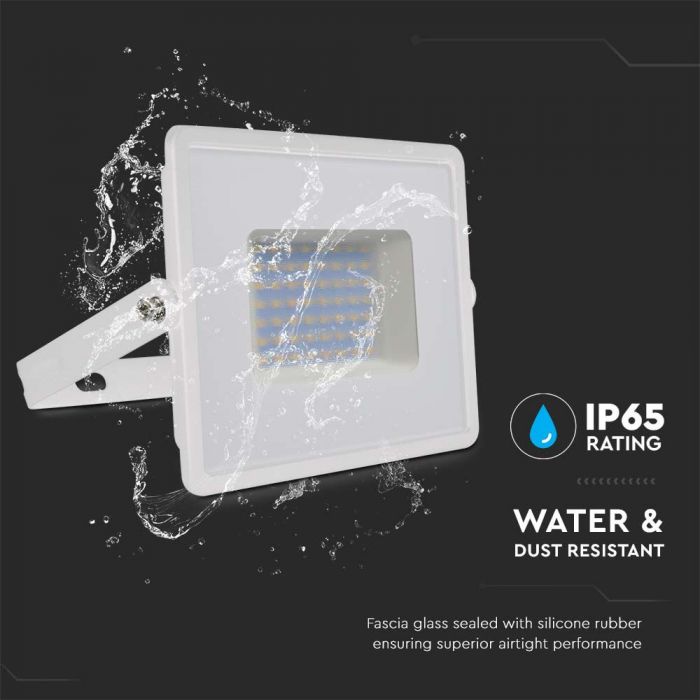 LED FLOOD SMD SLIM 50W DL 100° 4300lm IP65 WHITE
