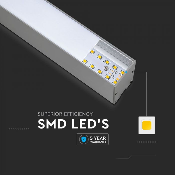 LED Linear Light SAMSUNG Chip 40W Hanging Silver Body 6400K