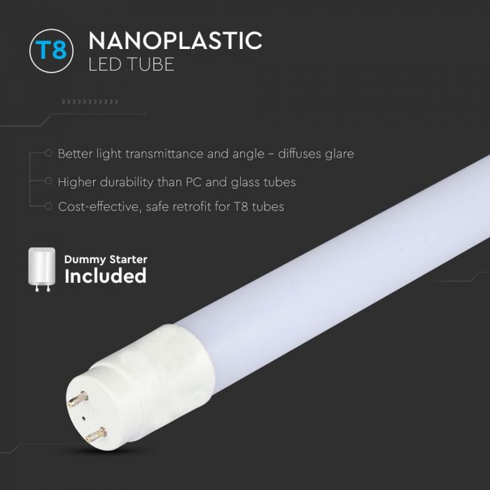 LED Tube T8 18W 120 cm Nano Plastic Non Rotation White
