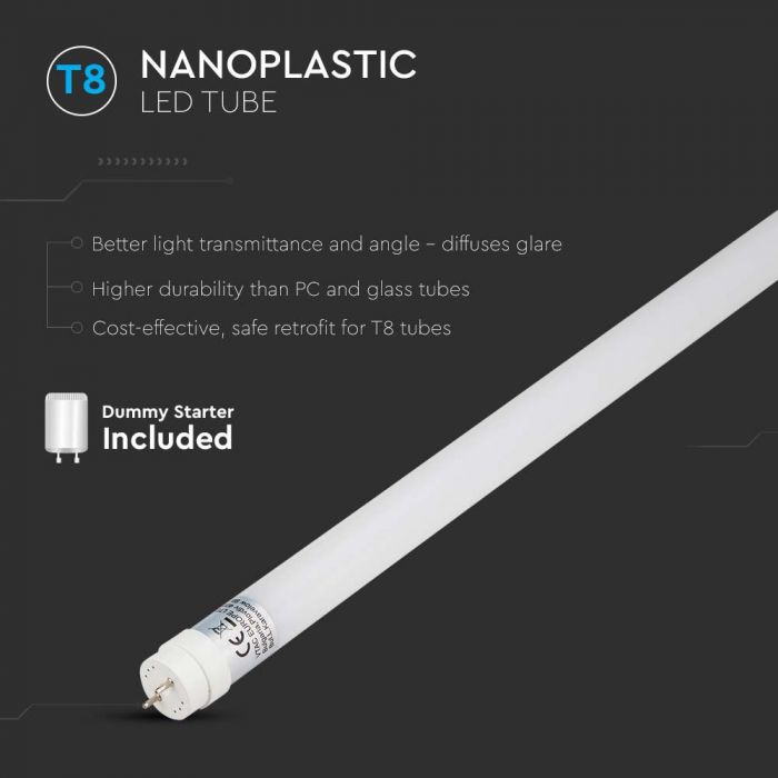 LED Tube T8 18W 120 cm Nano Plastic Non Rotation Natural White