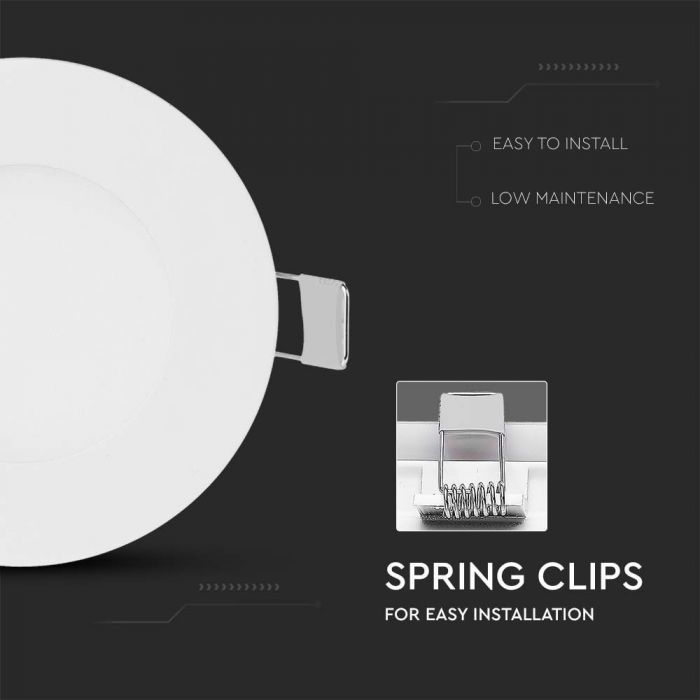 LED PREMIUM ROUND DOWNLIGHT 3W 210lm WW 120° 84X12 (73)