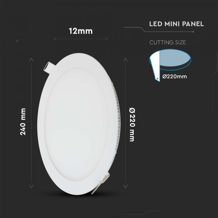 LED PREMIUM ROUND DOWNLIGHT 22W 2265lm DL 120° 240X12 (220)