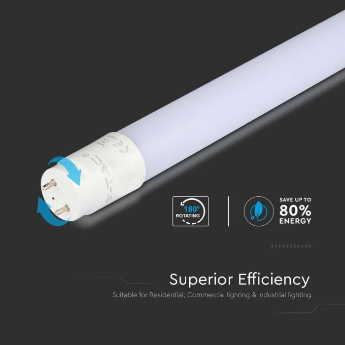 LED T8 ROTATING TUBE 9W CW 850lm 2FT 160° SAMSUNG CHIP