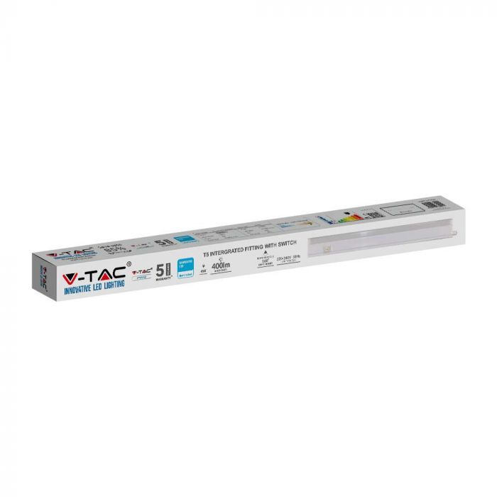 LED T5 TUBE BATTEN FITTING 1FT 4W CW 400lm 120° SAMSUNG CHIP LINKABLE (MAX 100W)