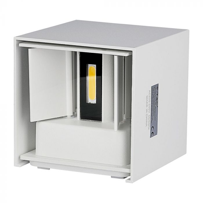 LED WALL LIGHT SQUARE ALUMINIUM 5W WW 700lm 0-120° 100X100 IP65 WHITE