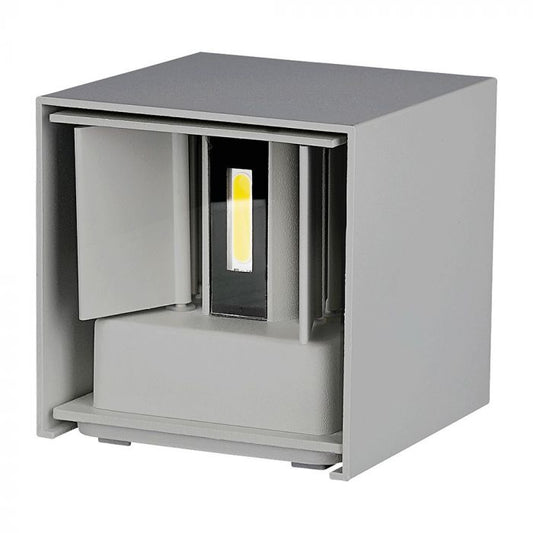 LED WALL LIGHT SQUARE ALUMINIUM 5W WW 700lm 0-120° 100X100 IP65 GREY