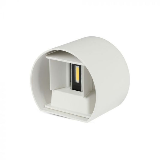 LED WALL LIGHT ROUND ALUMINIUM 5W WW 700lm 120° 140 x115x100mm IP65 WHITE