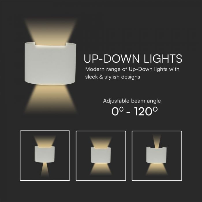 LED WALL LIGHT ROUND ALUMINIUM 5W DL 700lm 120° 140x115x100mm IP65 GREY