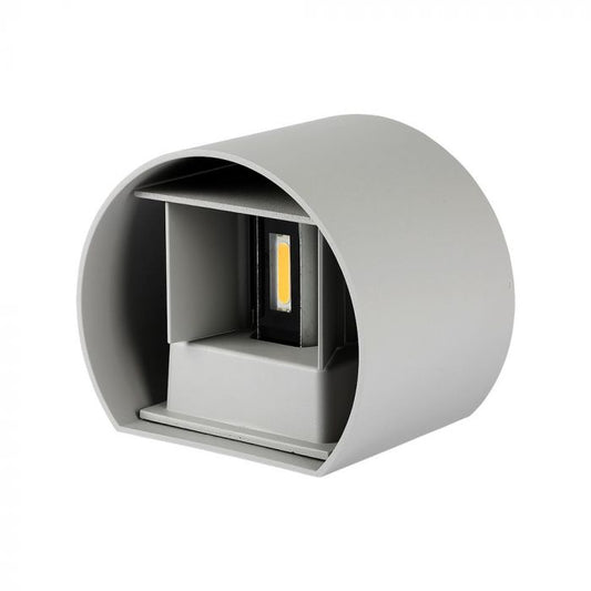 LED WALL LIGHT ROUND ALUMINIUM 5W DL 700lm 120° 140x115x100mm IP65 GREY