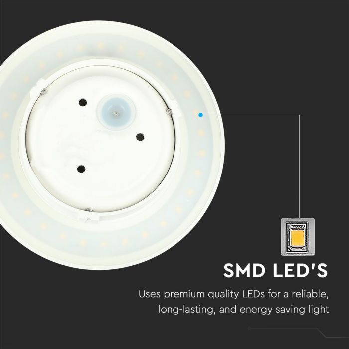 LED WALL LAMP BRIDGELUX CHIP ROUND 5W WW 710lm 360° 135mm IP65