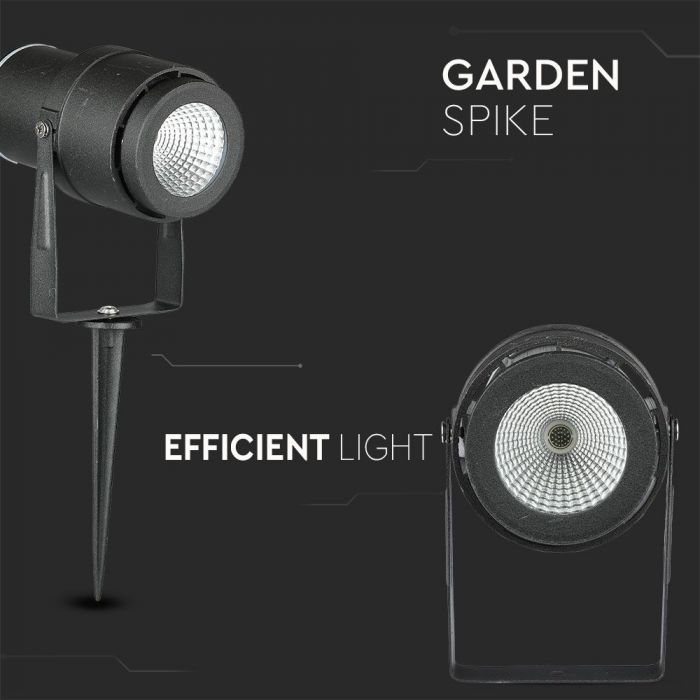 LED GARDEN SPIKE ALUMINIUM 12W WW 880lm 73X255 BLACK IP65
