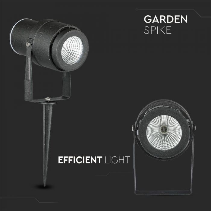 LED GARDEN SPIKE ALUMINIUM 12W DL 875lm 73X255 BLACK IP65