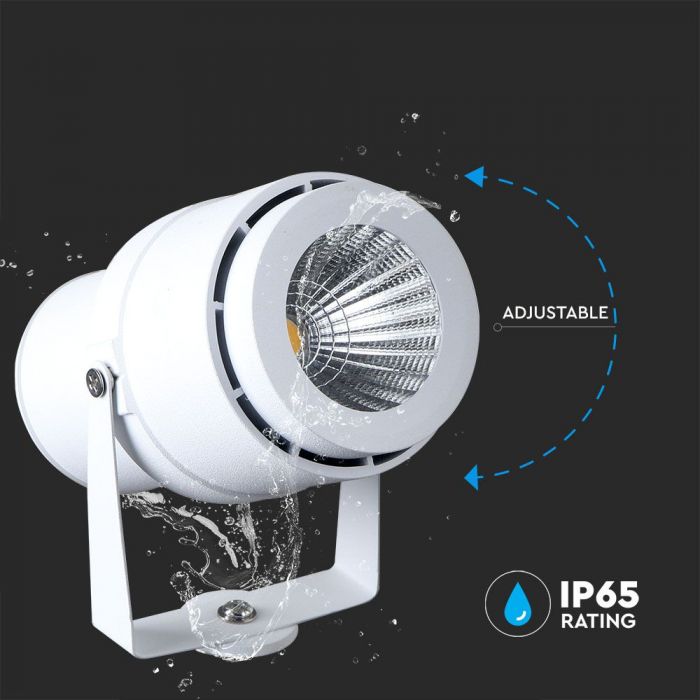 LED GARDEN SPIKE ALUMINIUM 12W DL 970lm 73X255 WHITE IP65