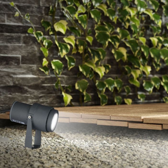 LED GARDEN SPIKE ALUMINIUM 12W WW 875llm 73X255 GREY IP65