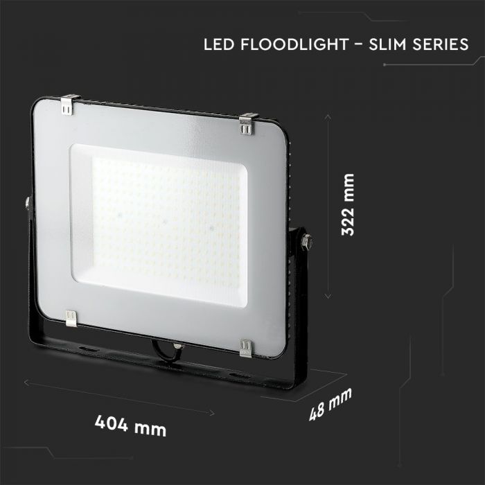 LED FLOOD SLIM 150W DL 100° 17300Lm (115lm/W) IP65 BLACK SAMSUNG CHIP