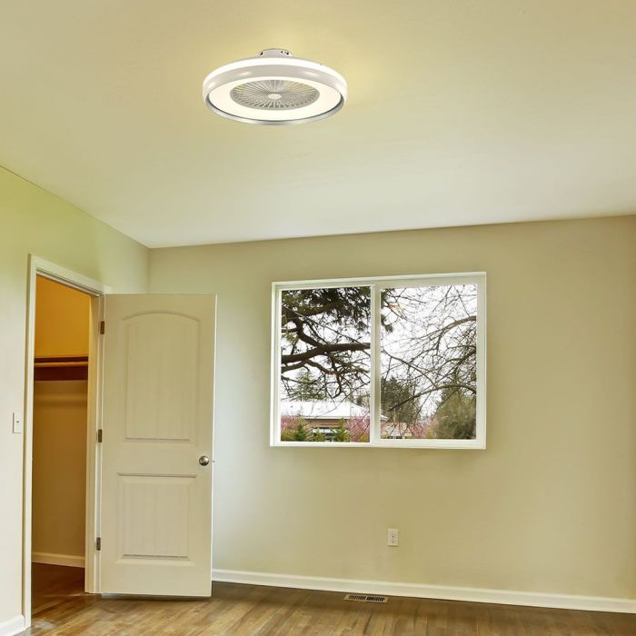 LED CEILING FAN WITH RF CONTROL/GREY/7 ABS BLADES/45W AC MOTOR 30W 3795lm 3in1 CCT 60X20 3 SPEED