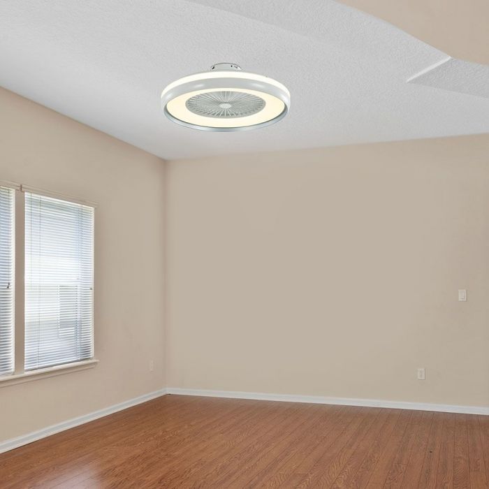 LED CEILING FAN WITH RF CONTROL/GREY/7 ABS BLADES/45W AC MOTOR 30W 3795lm 3in1 CCT 60X20 3 SPEED