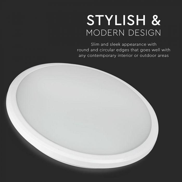 LED SLIM DOME WITH EMERGENCY BATTERY 14W DL 1440lm 110° 270X65 SAMSUNG CHIP IP65 IK08