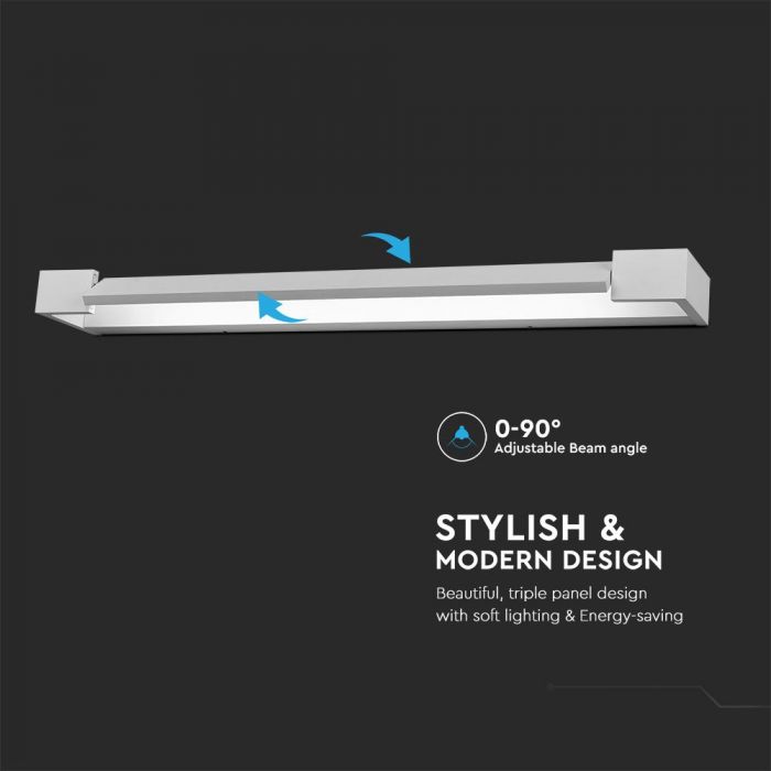 LED WALL LAMP ALUMINIUM 18W WW 1800Lm 0-90° 60X100X42 WHITE IP44