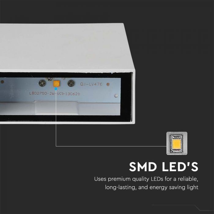LED WALL LIGHT RECTANGLE 4W CW 400lm 360° 83X123X30 WHITE IP65