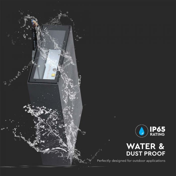LED WALL LIGHT RECTANGLE 4W WW 150lm 41° 83X123X30 BLACK IP65