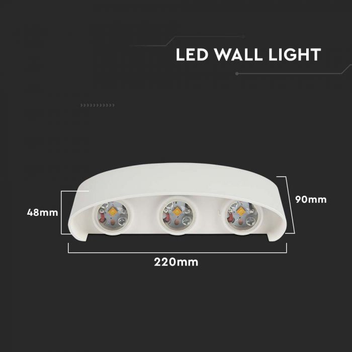 LED WALL LIGHT ALUMINIUM 5W DL 630lm 150° 170X40X80 SAND WHITE IP65