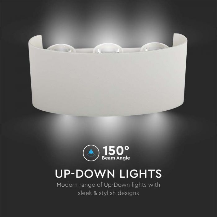 LED WALL LIGHT ALUMINIUM 5W DL 630lm 150° 170X40X80 SAND WHITE IP65