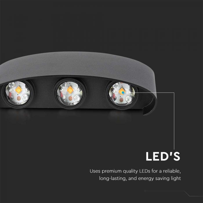 LED WALL LIGHT 5W DL SAND BLACK 170x80x40mm IP65