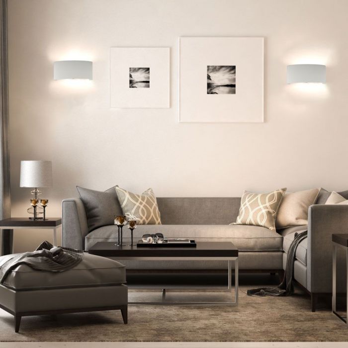 LED WALL LIGHT ALUMINIUM 7W DL 940lm 150° 220X48X90 SAND WHITE IP65