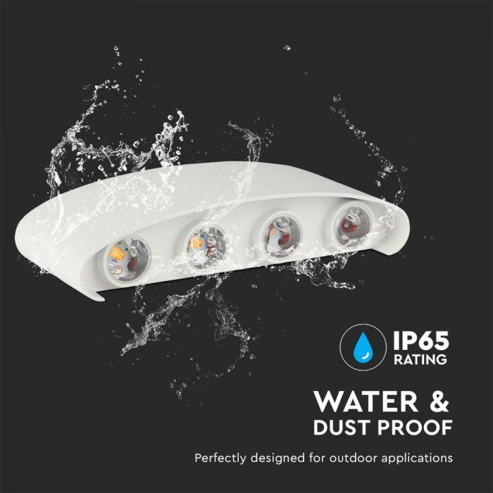 LED WALL LIGHT ALUMINIUM 7W DL 940lm 150° 220X48X90 SAND WHITE IP65