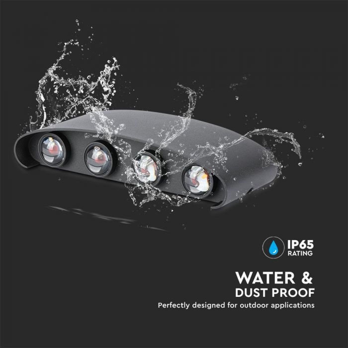 LED WALL LIGHT ALUMINIUM 7W DL 940lm 150° 220X48X90 SAND BLACK IP65