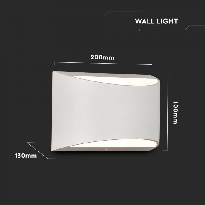 LED WALL LIGHT WHITE 10W DL 1280lm 120° ALUMINIUM IP54