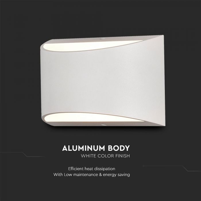 LED WALL LIGHT WHITE 10W DL 1280lm 120° ALUMINIUM IP54