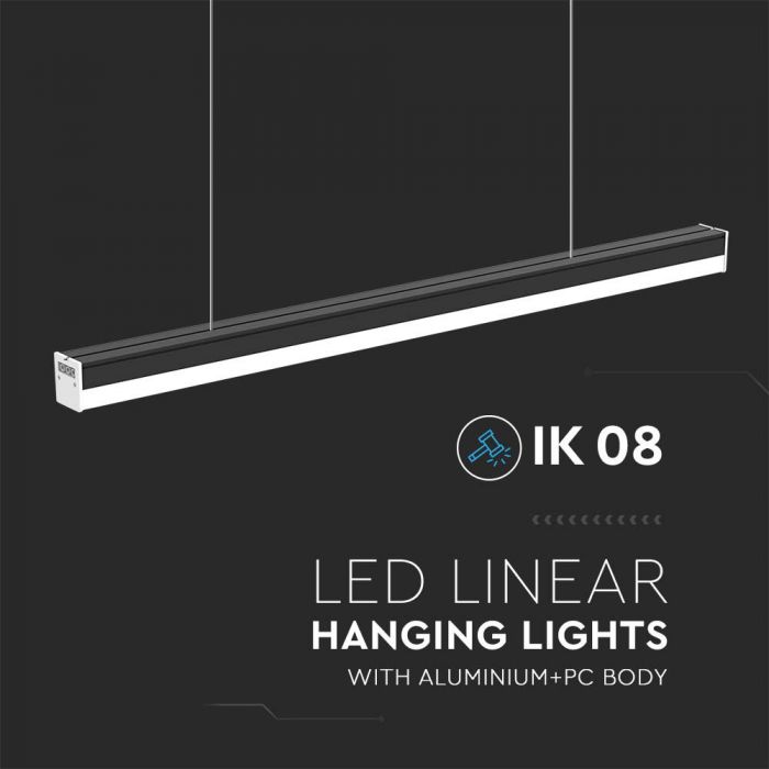 LED LINEAR LIGHT 40W DL 4300lm 120° 1200x50x55mm BLACK IK8