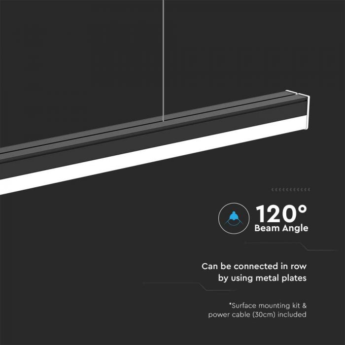 LED LINEAR LIGHT 40W DL 4300lm 120° 1200x50x55mm BLACK IK8